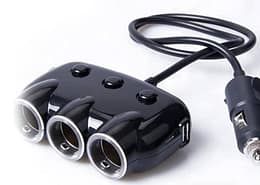 Adaptateur allume cigare - 3 sorties cigares et 2 sorties USB - Compatible avec les caméras embarquées et caméras voitures Mobilicam