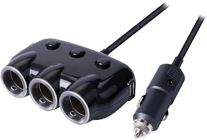 Adaptateur allume cigare - 3 sorties cigares et 2 sorties USB - Compatible avec les caméras embarquées et caméras voitures Mobilicam